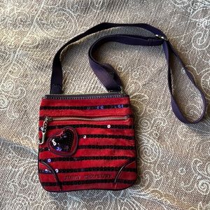 Juicy Couture Red and Purple Sequins Shoulder Bag